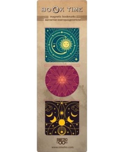 Μαγνητικά διαχωριστικά βιβλίων Simetro - Book Time, Ήλιος και φεγγάρι - 1