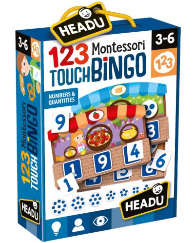 Διασκεδαστικό παιχνίδι Headu Montessori - Μικρή αγορά, παιχνίδι μπίνγκο - 1