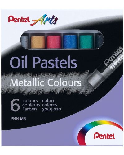 Παστέλ λαδιού Pentel Arts - Metalic,6 χρώματα - 1