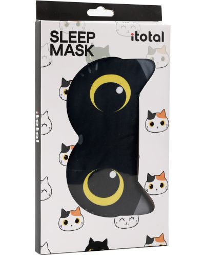Μάσκα ύπνου I-Total Cats- μαύρη  - 4