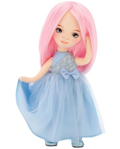 Απαλή κούκλα Orange Toys Sweet Sisters - Billie με σατέν μπλε φόρεμα, 32 cm - 1