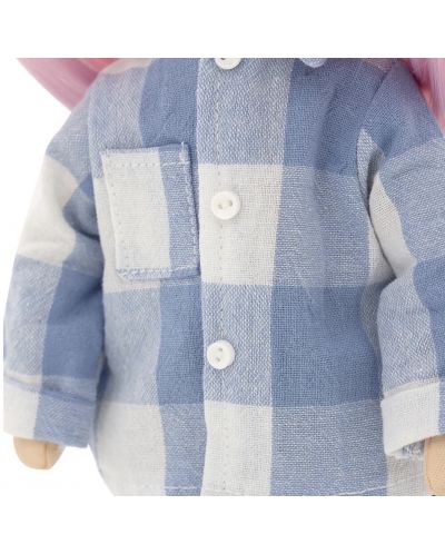 Απαλή κούκλα Orange Toys Sweet Sisters -  Μπίλι με καρό πουκάμισο, 32 εκ - 5