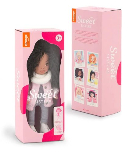 Απαλή κούκλα Orange Toys Sweet Sisters - Tina με ροζ μπουφάν, 32 cm - 2