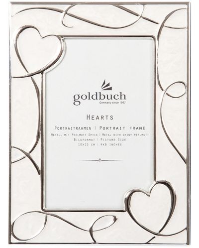 Μεταλλική κορνίζα φωτογραφιών Goldbuch - Hearts, 10 x 15 cm - 1
