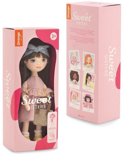 Απαλή κούκλα Orange Toys Sweet Sisters -Σόφη με φούντα φόρεμα,  32 cm - 7
