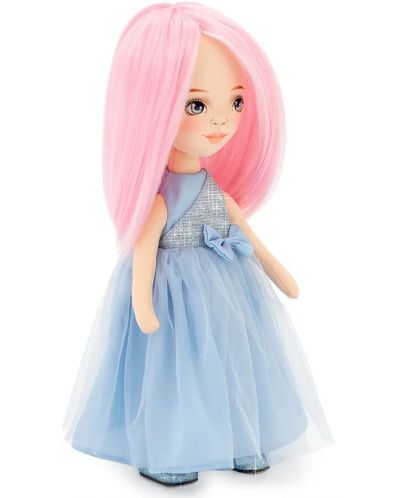 Απαλή κούκλα Orange Toys Sweet Sisters - Billie με σατέν μπλε φόρεμα, 32 cm - 4