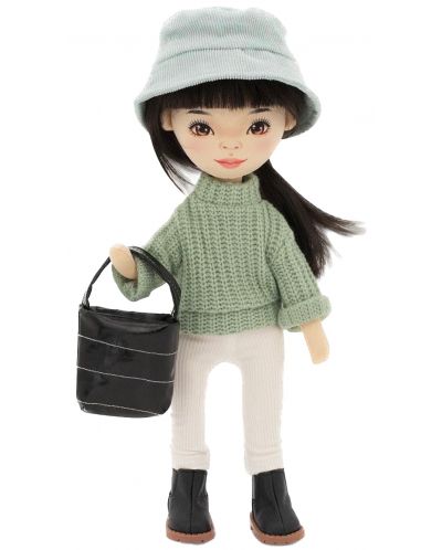 Απαλή κούκλα Orange Toys Sweet Sisters - Η Lilu με πράσινο πουλόβερ, 32 cm - 1