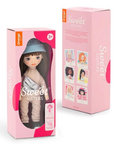 Απαλή κούκλα Orange Toys Sweet Sisters - Σοφία με μπεζ αθλητική φόρμα 32 εκ - 2