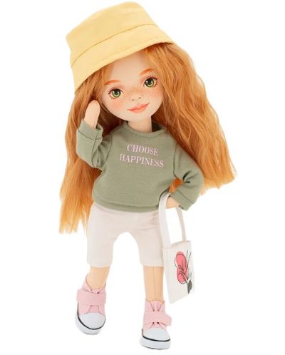 Απαλή κούκλα Orange Toys Sweet Sisters -Sunny με πράσινο πουλόβερ, 32 cm - 1