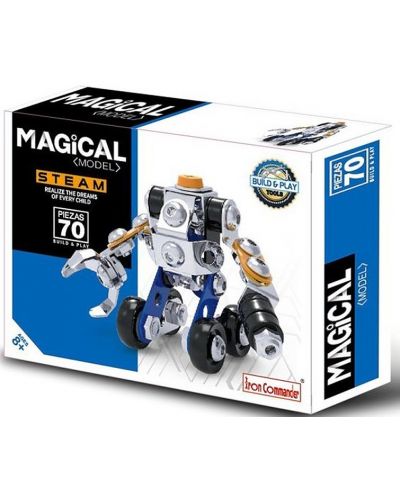 Μεταλλικός κατασκευαστής Raya Toys - Magical Model,ρομπότ, 70 μέρη - 1