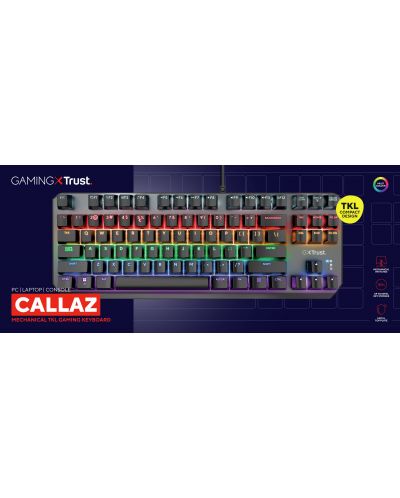 Μηχανικό πληκτρολόγιο Trust - GXT 834 Callaz TKL, Outemu, μαύρο - 4