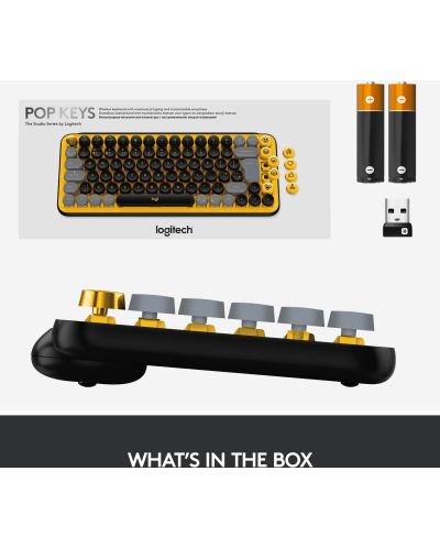 Μηχανικό πληκτρολόγιο Logitech - POP Keys, ασύρματο, κίτρινο/μαύρο - 8