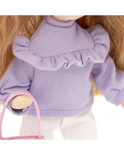 Απαλή κούκλα Orange Toys Sweet Sisters - Sunny με μωβ πουλόβερ, 32 cm - 5