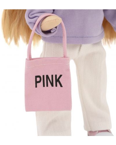 Απαλή κούκλα Orange Toys Sweet Sisters - Sunny με μωβ πουλόβερ, 32 cm - 6