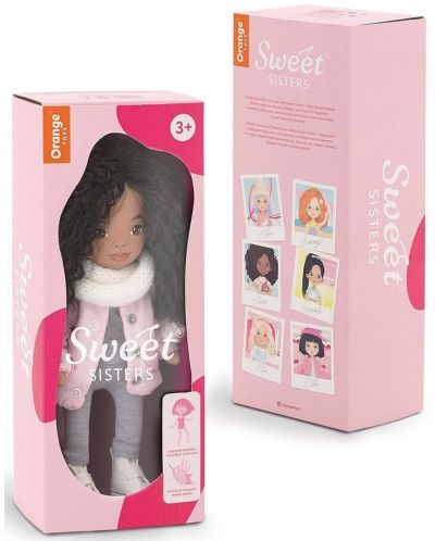 Απαλή κούκλα Orange Toys Sweet Sisters - Tina με ροζ μπουφάν, 32 cm - 6