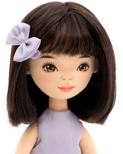 Απαλή κούκλα Orange Toys Sweet Sisters - Η Lilu με μωβ φόρεμα, 32 cm - 4