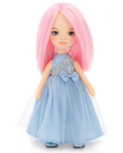 Απαλή κούκλα Orange Toys Sweet Sisters - Billie με σατέν μπλε φόρεμα, 32 cm - 3