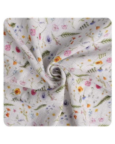 Μαλακή οργανική κουβέρτα μουσελίνας Xkko - Summer Meadow, 120 х 120 cm - 3