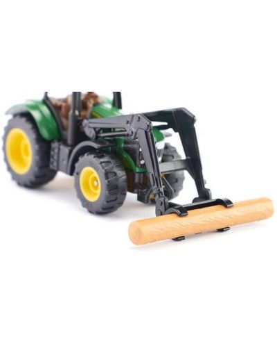 Μεταλικό παιχνίδι Siku - Τρακτέρ με δαγκάνα John Deere, πράσινο - 3