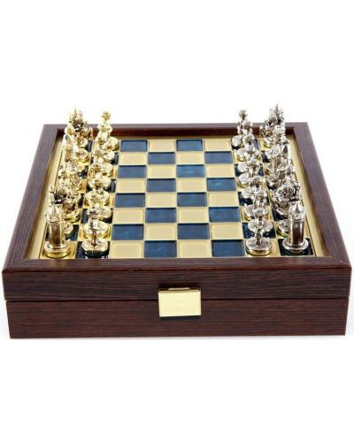  Μίνι Πολυτελές σκάκι Manopoulos - Βυζαντινή Αυτοκρατορία, μπλε επιφάνια , 20x20 cm - 1