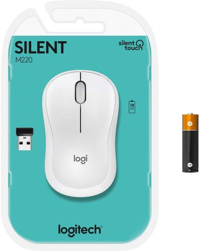 Ποντίκι Logitech - M220 Silent,  ασύρματο, λευκό - 8