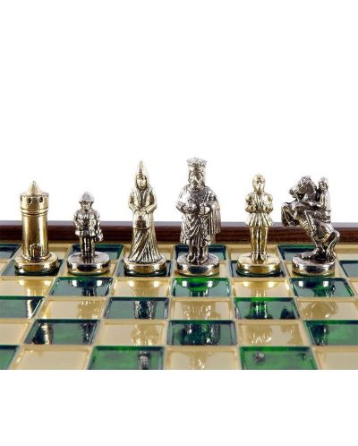 Μίνι πολυτελές σκάκι  Manopoulos -Βυζαντινή Αυτοκρατορία, πράσινο, 20x20 εκ - 2