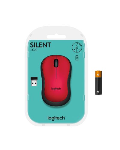 Ποντίκι Logitech - M220 Silent, ασύρματο, κόκκινο - 9