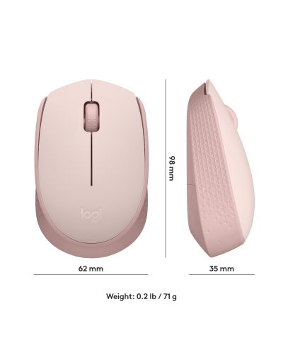 Ποντίκι Logitech - M171,οπτικό, ασύρματο, ροζ - 8