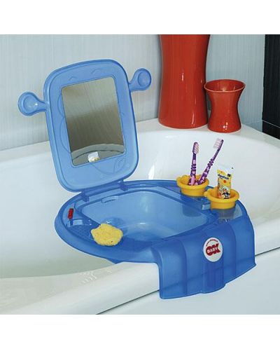 Μίνι νιπτήρας με τουαλέτα με καθρέφτη OK Baby - Space, μπλε - 2