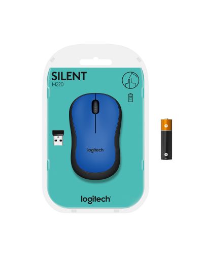 Ποντίκι Logitech - M220 Silent, ασύρματο, μπλε - 9