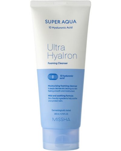 Missha Super Aqua Αφρός καθαρισμού 10x Ultra Hyalron, 200 ml - 1