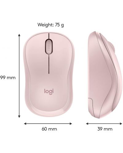 Ποντίκι Logitech - M220 Silent, Οπτικό , ασύρματο, ροζ - 8