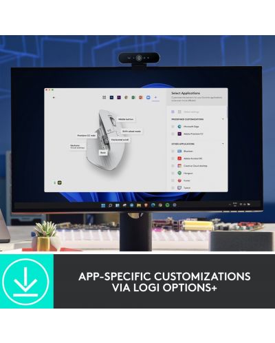 Ποντίκι Logitech - MX Master 3S, οπτικό, ασύρματο, Pale Grey - 14