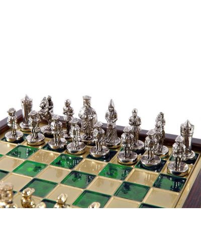 Μίνι πολυτελές σκάκι  Manopoulos -Βυζαντινή Αυτοκρατορία, πράσινο, 20x20 εκ - 3