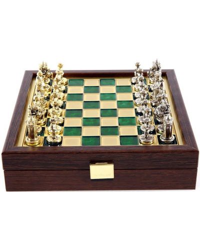 Μίνι πολυτελές σκάκι  Manopoulos -Βυζαντινή Αυτοκρατορία, πράσινο, 20x20 εκ - 1