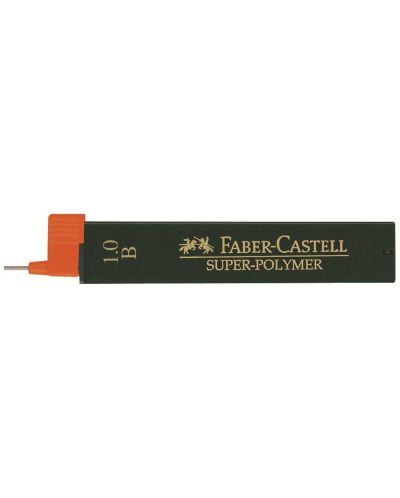 Μίνι γραφίτες  Faber-Castell - Super-Polymer, 1.0 mm, B, 12 τεμάχια - 1