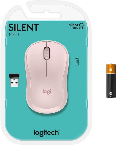 Ποντίκι Logitech - M220 Silent, Οπτικό , ασύρματο, ροζ - 9