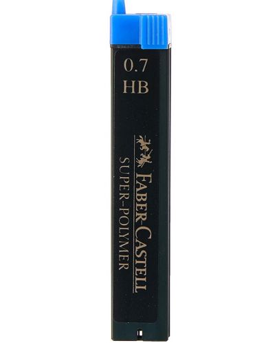 Μίνι γραφίτες  Faber-Castell - Super-Polymer, 0.7 mm, HB, 12 τεμάχια - 1