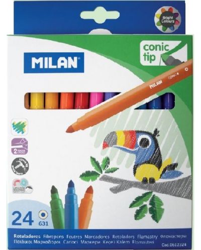 Μαρκαδόροι 24 χρωμάτων Milan – Conic tip, Ø 5 mm - 1