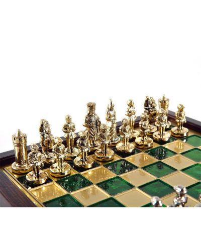 Μίνι πολυτελές σκάκι  Manopoulos -Βυζαντινή Αυτοκρατορία, πράσινο, 20x20 εκ - 4