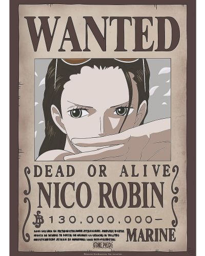  Μίνι αφίσα GB eye Animation: One Piece - Nico Robin Wanted Poster - 1