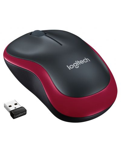 Ποντίκι Logitech - M185, ασύρματο, κόκκινο - 1