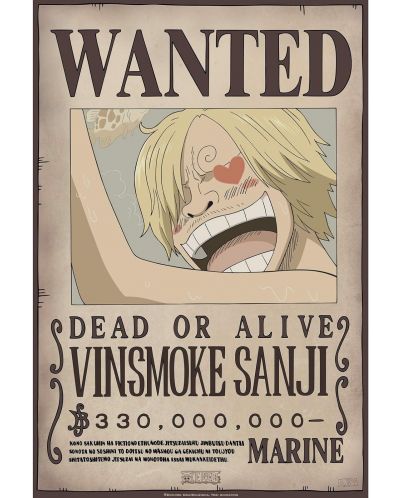 Μίνι αφίσα  GB eye Animation: One Piece - Sanji Wanted Poster (Series 2) - 1