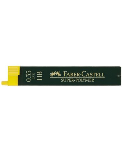 Μίνι γκράφιτι Faber-Castell - Super-Polymer, 0.35 mm, HB, 12 τεμάχια - 1