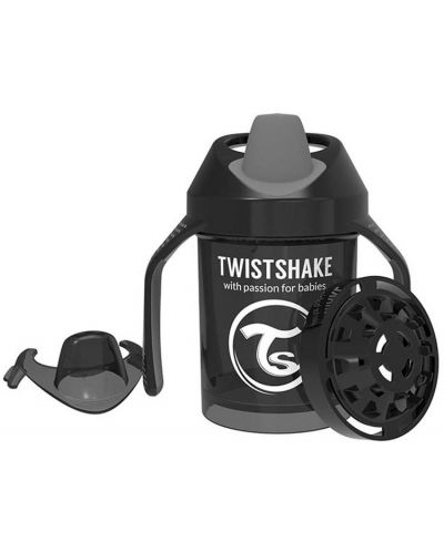 Μίνι κούπα με σέικερ Twistshake - Μαύρο, 230 ml - 1