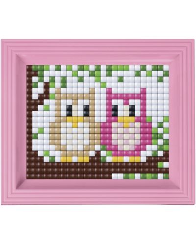 Μωσαϊκό με πλαίσιο και pixel Pixelhobby - Ζευγάρι κουκουβάγιες, 500 τεμάχια - 1