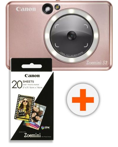 Φωτογραφική μηχανή στιγμής Canon - Zoemini S2, 8MPx, Rose Gold - 1