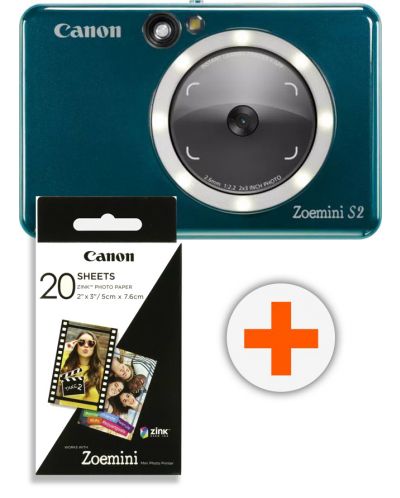 Φωτογραφική μηχανή στιγμής Canon - Zoemini S2, 8MPx, Aquamarin - 1