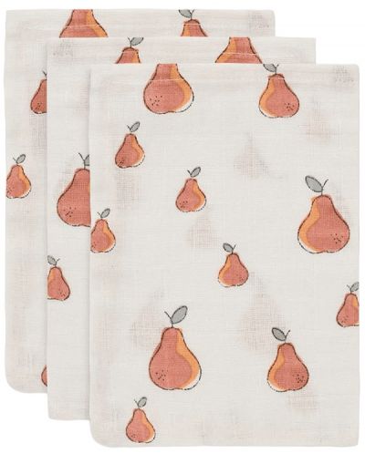 Πετσέτες μουσελίνας Jollein - Pear, 15 x 20 cm, 3 τεμάχια - 1