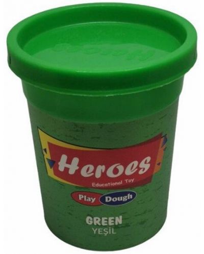 Φυσική πλαστελίνη σε κουτί Heroes Play Dough - Πράσινη - 1